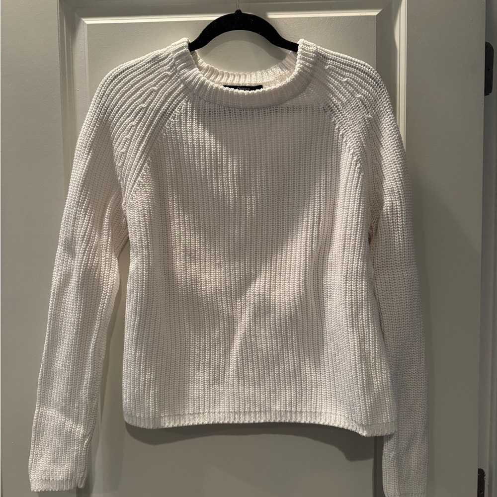 Quince Fisherman White Knit Sweater